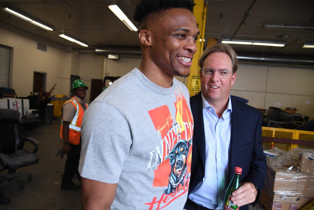 Philanthropist Chad Brownstein and Russel Westbrook