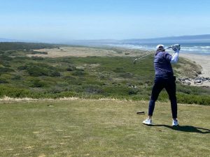 Chad Brownstein Golfing, golf course near the ocean
